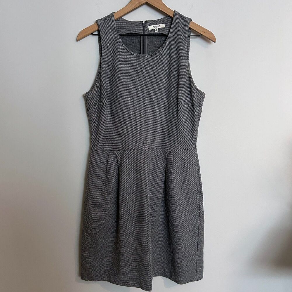 Madewell Fit and Flare Gray 100% Cotton Dress Size Medium